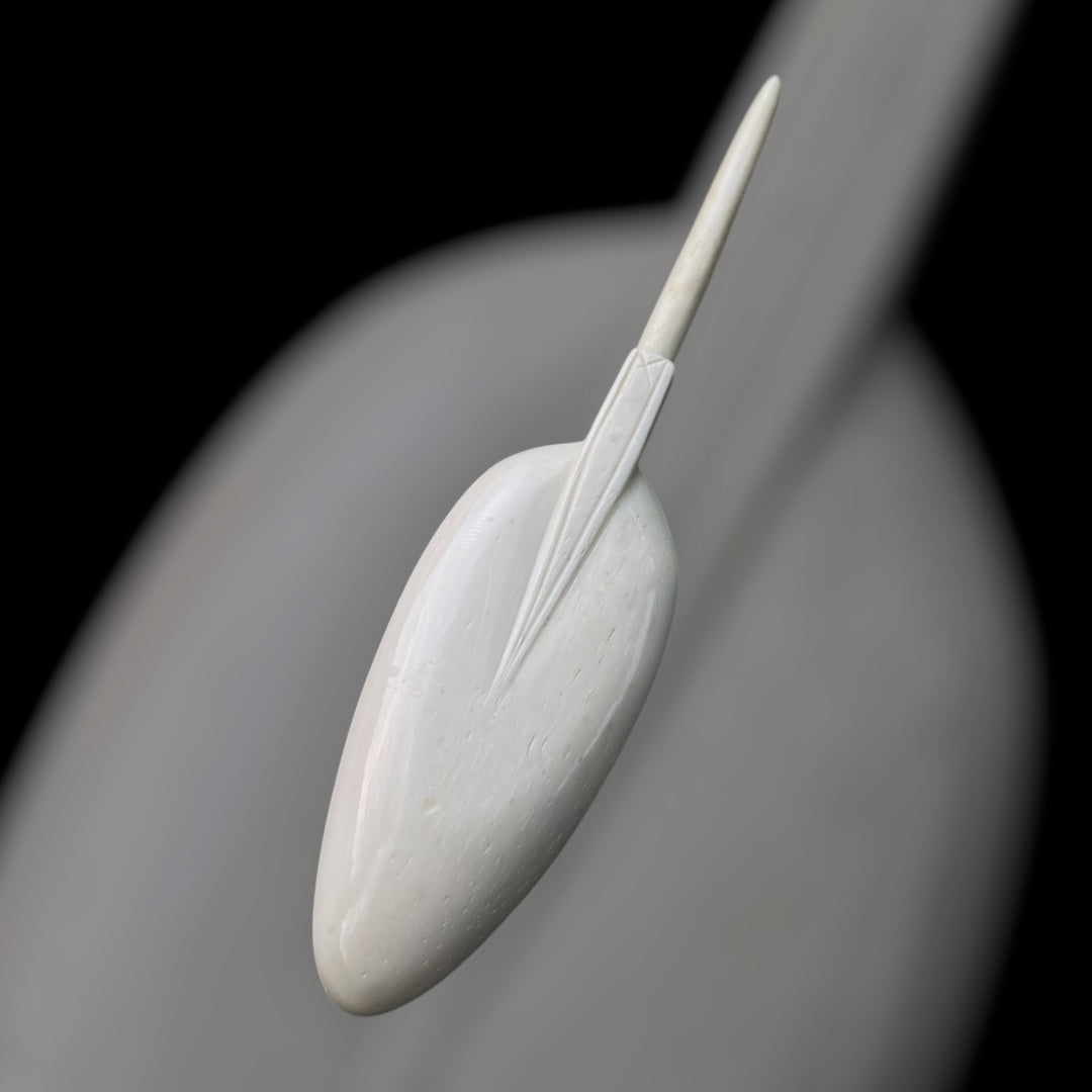 Römischer Knochenlöffel mit Spießgriff - Essbesteck (1.-2. Jahrhundert, Apulum, ca. 15cm)