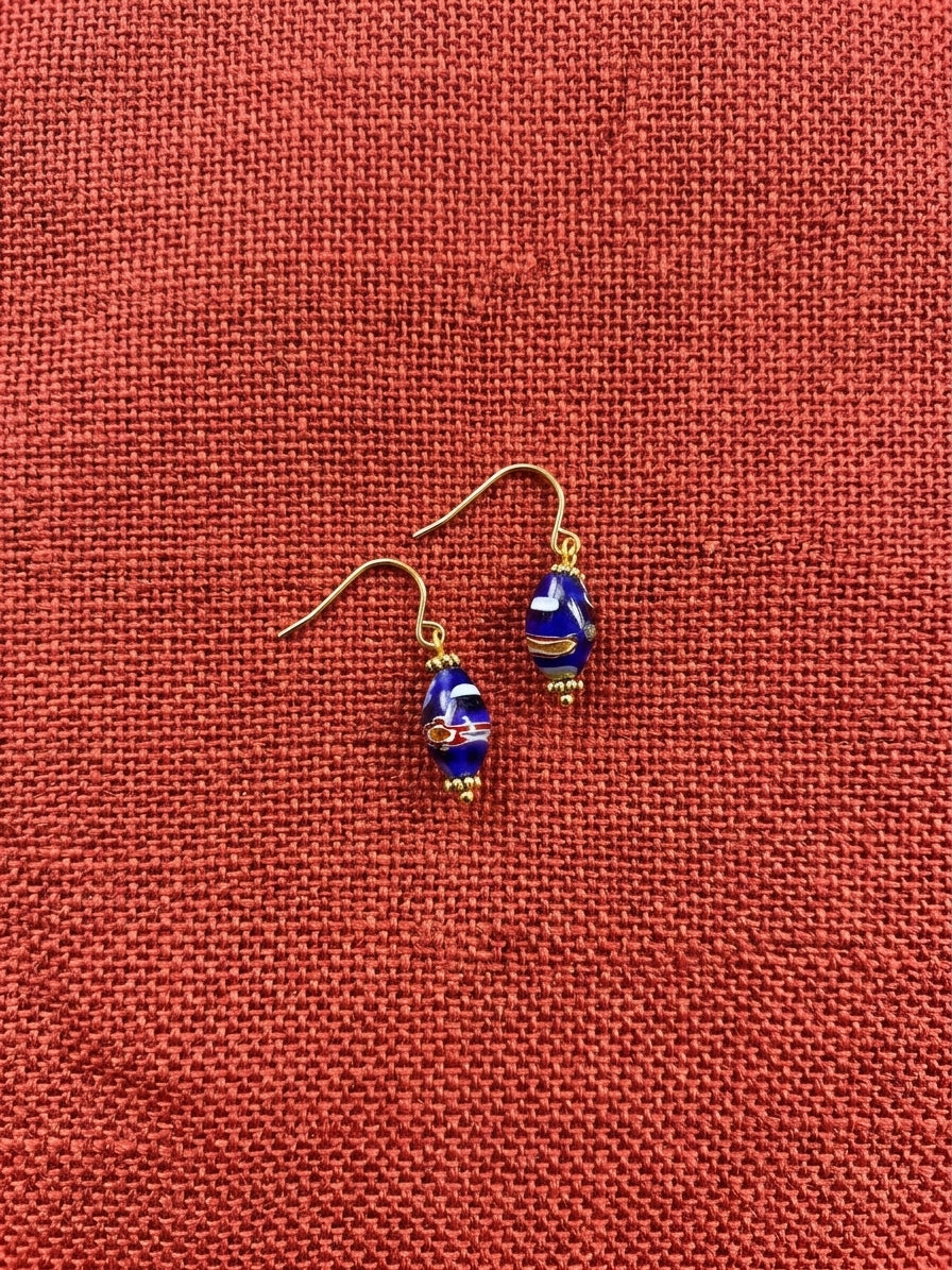 Glass earrings "Multiperiod" - handmade millefiori beads