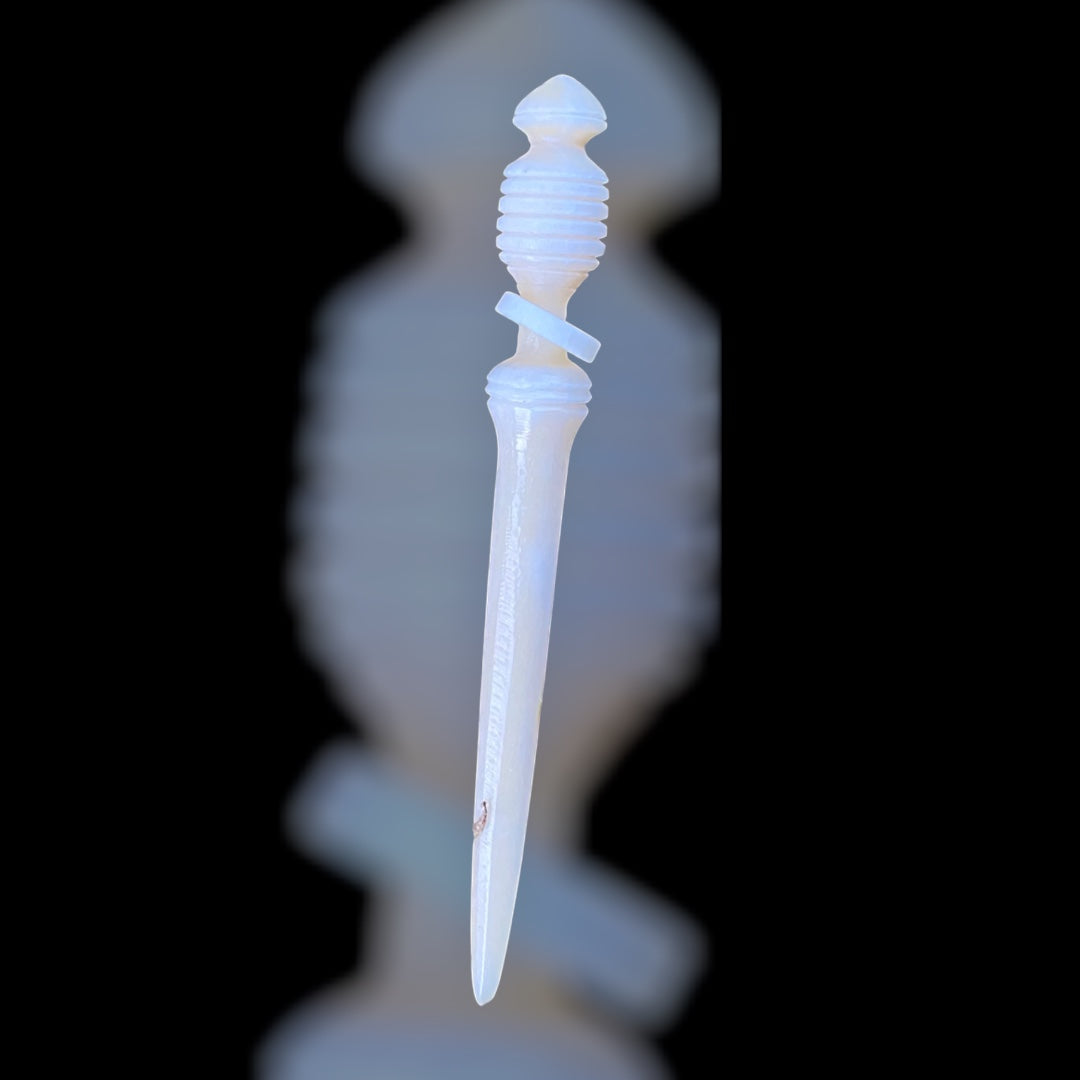 Römische Haarnadel mit beweglichem Ring aus Knochen (1.-2. Jahrhundert, gedrechselt)