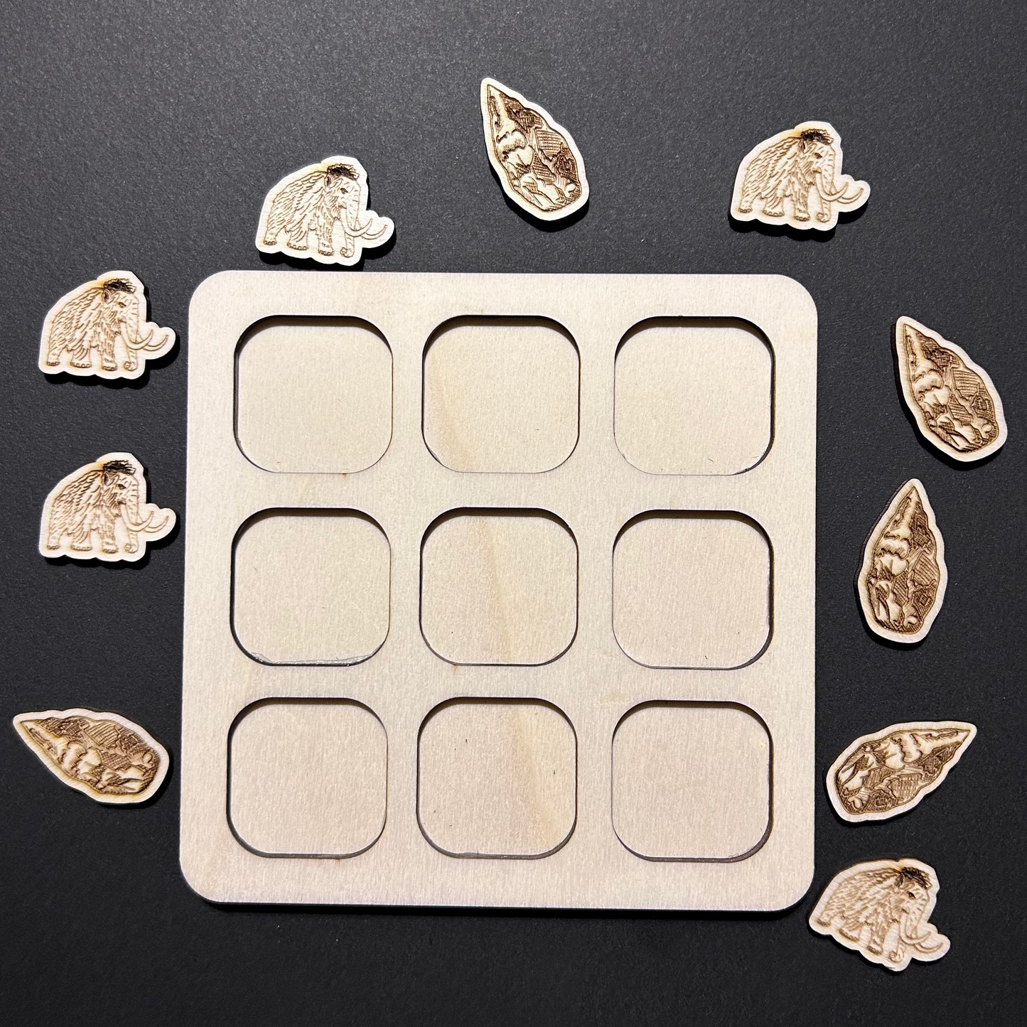 Tic-Tac-Toe Eiszeit - Brettspiel aus Holz