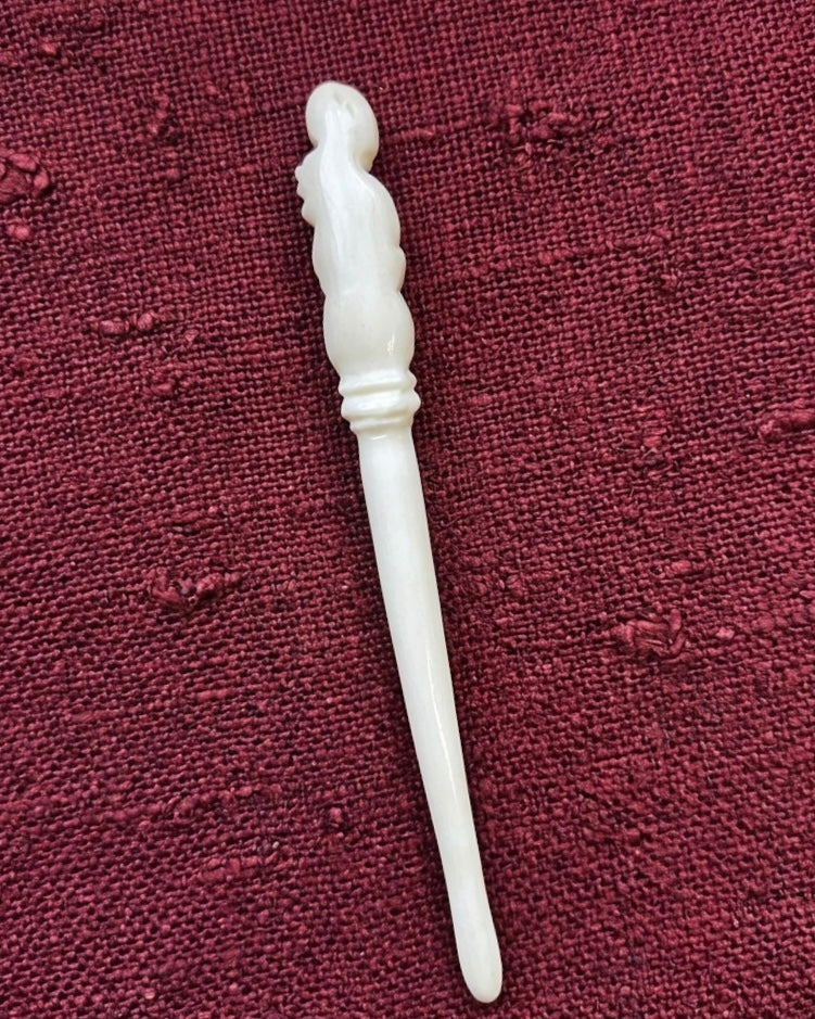 Gothic ear spoon with depiction of St. Peter - historical replica made of bone