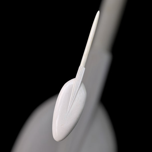 Römischer Knochenlöffel mit Spießgriff - Essbesteck (1.-2. Jahrhundert, Apulum, ca. 15cm)