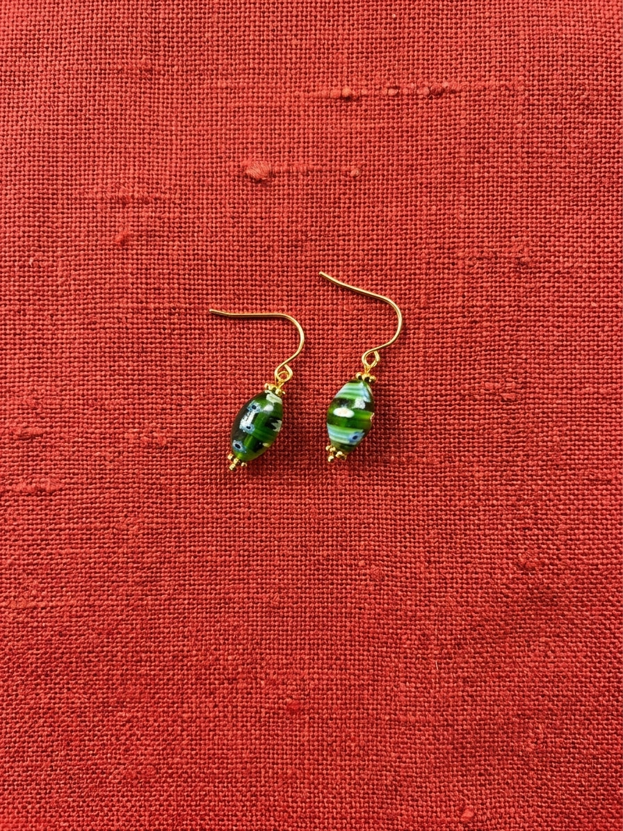 Glass earrings "Multiperiod" - handmade millefiori beads