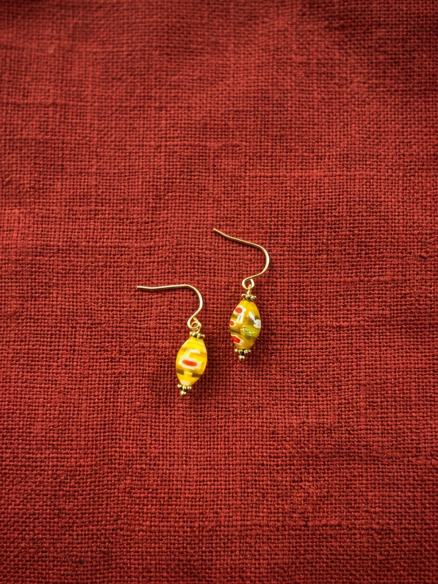 Glass earrings "Multiperiod" - handmade millefiori beads